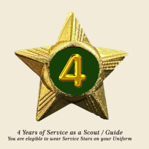 Scouts / Guides Service Stars Pins – 4 Year